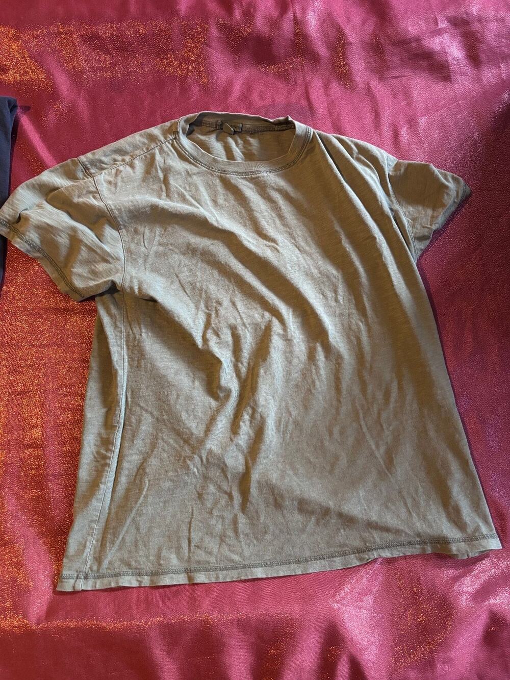 Gordon T-Shirt Mens L Olive Short Sleeve Crew Neck Plain Cotton Tee Casual
